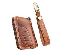 TECART Car Key Case Key Protector Leather Fits Lexus UX200 UX250H US200 US260H ES200 ES350 LC500 LS500 LS500h UX ES GS NX Key Cover Key Case Key Fob 3 Buttons Brown