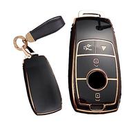 TECART Car Key Case Soft TPU Key Fob Holder Cover Keychain Accessories fit for Mercedes Benz A B C E S G GLA GLB GLC GLE GLS CLS AMG W177 W247 W205 W300 W200 W213 4 Buttons Protector Key Covers Black