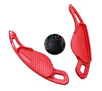 TECART Car Shift Paddle Extension Fits R-ange Rove Discovery Sport Evoque Velar Sport Shifter Paddle Fits Jaguar XEL XF F-PACE F-TYPE Replacement Set Steering Wheel Rocker Extensions Carbon Red