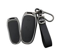 TECART Fit for Tesla Fit for Model X Key Fob Cover with Keychain Full Cover Protection Key Fob Case Zinc Alloy Smart Remote Key Holder Black