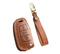 TECART Flip Key Case Suitable for Audi A3 A1 S1 S3 RS3 A4 RS4 A6 S6 A8 TT Q3 Q7 R8 TT TTS TTRS Key Protection Case Car Key Case Key Protection Case 3 Buttons Brown
