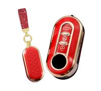 TECART Flip Key Protective Case Fits Fiat 500 500X Bravo Punto Doblo Ducato Car Key Case Fits Citroen Jumber Relay Peugeot Boxer Key Case Key Box 3 Buttons Red A