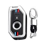 TECART Folding Motorcycle Key Cover Zinc Alloy Silicone fit for BMW F900R F900XR R1250GS GS1250 R1250GS R1200GS R1200RT K1600B K1600GT K1600GTL K1600GTL 2 Buttons Key Case Key Fob Keyring B-Silvery