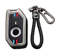TECART Folding Motorcycle Key Cover Zinc Alloy Silicone fit for BMW F900R F900XR R1250GS GS1250 R1250GS R1200GS R1200RT K1600B K1600GT K1600GTL K1600GTL 2 Buttons Key Case Key Fob Keyring A-Black