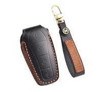 TECART Intelligent Car Key Case Key Case Fits BYD Atto 3 Han Tang Song Pro-DM-i Yuan Qin Seal Dolphin Leather Key Protector Key Fob Cover Protective Case 4 Buttons Black