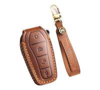TECART Intelligent Car Key Case Key Case Fits BYD Atto 3 Han Tang Song Pro-DM-i Yuan Qin Seal Dolphin Leather Key Protector Key Fob Cover Protective Case 4 Buttons Brown