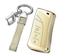 TECART Intelligent Remote Key Cover PC Key Case for Lexus UX200 UX250H US200 US260H ES200 ES350 LC500 LS500 LS500h UX ES GS Key Fob Protective Case 3 Buttons Gold