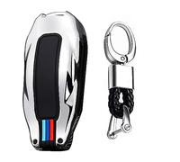 TECART Key Case Cover Fit for Tesla Model 3 Model Y Model S Key Fob Cover Metal Key Holder Key Accessories Protection Silver
