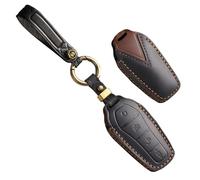 TECART Key Fob Fits BYD Atto 3 Sealion Dolphin Seal Song Plus DM-i Han Tang Yuan Qin Leather Smart Car Key Case 4 Buttons Key Case Car Accessories - Black