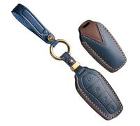 TECART Key Fob Fits BYD Atto 3 Sealion Dolphin Seal Song Plus DM-i Han Tang Yuan Qin Leather Smart Car Key Case 4 Buttons Key Case Car Accessories - Blue