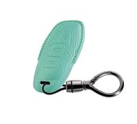 TECART Key Fob Fits Ford Edge Explorer Fusion Titanium Mustang Lincoln MKZ MKC MKX Leather Smart Car Key Case 5 Buttons Key Case Car Accessories - Blue
