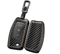TECART Key Fob Holder Keychain Fit for Ford Fiesta Focus 2 Ecosport Escape Falcon Key Metal Carbon Pattern 3 Button Black