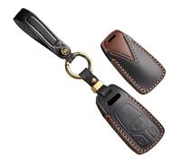 TECART Key Fob Suitable for Audi A3 A4 S4 RS4 A5 F5 S5 RS5 A6 A7 A8 S8 Q2 Q5 SQ5 Q7 SQ7 TT TTS TTRS R8 S7 S8 Leather Smart Car Key Case 3 Buttons Key Case Car Accessories - Black