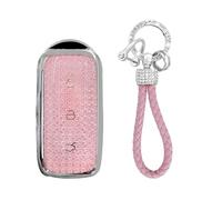 TECART Key Fob Suitable for Geely EX5 Galaxy E5 Starship L6 L7 Cityray Proton E.Mas 5 7 TPU Smart Car Key Case 3 Buttons Key Cover Key Protection Car Accessories - A Pink
