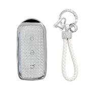 TECART Key Fob Suitable for Geely EX5 Galaxy E5 Starship L6 L7 Cityray Proton E.Mas 5 7 TPU Smart Car Key Case 3 Buttons Key Cover Key Protection Car Accessories -A White