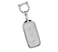 TECART Key Fob Suitable for Geely EX5 Galaxy E5 Starship L6 L7 Cityray Proton E.Mas 5 7 TPU Smart Car Key Case 3 Buttons Key Cover Key Protection Car Accessories -B White