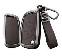 TECART Key Protection Case for Peugeot 207 306 307 308 407 408 407 Leather Remote Control Key Case for Citroen C1 C2 C3 C4 C5 C6 DS DS3 DS4 DS5 DS6 Key Case 3 Button B Brown