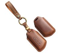 TECART Leather Smart Car Key Case Fits VW Golf 8 MK8 GTI GTD ID.3 ID.4 Key Cover Fits Seat Tarraco Formentor Leon Skoda Octavia Key Box Key Fob 3 Buttons Brown