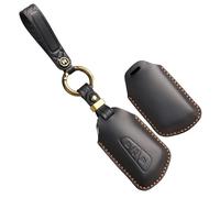 TECART Leather Smart Car Key Case Fits VW Golf 8 MK8 GTI GTD ID.3 ID.4 Key Cover Fits Seat Tarraco Formentor Leon Skoda Octavia Key Box Key Fob 3 Buttons, black, 3 Tasten