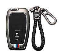 TECART Metal Car Key Cover Cases Fit For Toyota Corolla Prius Camry V70 C-HR RAV4 Hybrid Highlander Altis Land Cruiser Prado Avalon Keyring Keychain Smart Key Shell Holder 2 buttons Black B