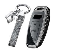 TECART Remote Car Key Case PC Key Fob Holder Cover fit for Audi A6 A7 A8 E-Tron S6 RS6 S7 RS7 Q7 SQ7 Q8 SQ8 A6L A8L Q4 D5 4N GT 4M 8Y Keychain Accessories Key Shell Key Cover 3 Buttons A Black
