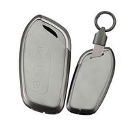 TECART Remote Control Key Case Fits Morris Garages MG MG4 MG5 MG6 ZS EV EZS HS EHS EHS Leather Key Protector Fits Roewe RX5 RX3 RX8 ERX5 EI5 i6 i5 Key Case Cover 3 Buttons Grey