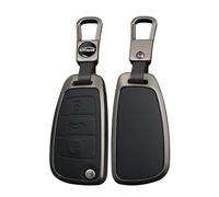 TECART Smart Car Key Case Cover Fits Audi A1 A3 A4 A6 A8 Quattro Q2 Q3 Q7 S3 S6 RS3 RS6 R8 TT TTS Leather Zinc Alloy Protective Case Key Cover Portable Accessories 3 Button A Black