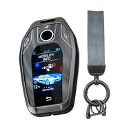 TECART Smart Car Key Case Fits BMW Display LCD G30/G31 GT G32 G11 G12 528Li 530Li X3 X4 X5 X7 G07 G05 750Li 760Li 730Li Protective Key Case Key Fob 3 Buttons Grey A