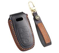 TECART Smart Car Key Case Key Cover Fits Audi A3 A1 S1 S3 RS3 A4 RS4 A6 S6 A8 TT Q3 Q7 R8 TT TTS TTRS Key Case Key Ring Accessories 3 Buttons Black