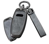 TECART Smart Car Key Case Key Protector for Audi A6 A7 A8 E-Tron S6 RS6 S7 RS7 Q7 SQ7 Q8 SQ8 A6L A8L Q4 GT Zinc Alloy Key Shell Remote Control Key Case 3 Buttons B Grey