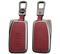 TECART Smart Key Cover Key Protection Key Case Fits Lexus IS ES GX NX RX LX LC LS RC UX US GS UX200 ES200 LS350 ES300h LX570 RX350 Metal Key Ring Cover 3 Buttons Red