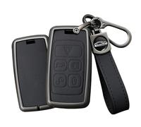 TECART Smart Remote Car Key Case fit for Discovery 5 Range Rover Evoque Sport Vogue Key Fob Cover Keyring fit for Jaguar E-PACE I-PACE 5 Buttons Car Key Fob Holder Keychain A Black