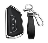TECART Smart Remote Car Key Cover fit for VW Volkswagen Golf 8 MK8 GTI GTD ID.3 ID.4 Seat Leon Tarraco Ateca Cupra Formentor Skoda Octavia Key Fob Shell Protector Keychain Key Case 3 Buttons A Black