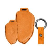 Tecart Suede Car Key Case Fits VW Volkswagen Golf 8 MK8 MK7 ID.3 ID.4 ID.5 Multivan T7 Cupra Formentor Seat Leon for Skoda Octavia Kodiaq 3 Buttons Waterproof Keyless Go Protection Orange