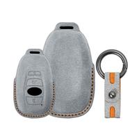 Tecart Suede Key Cover Fits Subaru Outback XV Levorg Trezia Crosstrek Forester S5 E-Boxer Legecy Impreza WRX BRZ 4 Buttons Car Key Case Key Cover Key Protection Light Grey