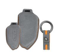 Tecart Suede Key Cover Fits VW Volkswagen Golf 8 MK8 MK7 ID.3 ID.4 ID.5 Multivan T7 Cupra Formentor Seat Leon for Skoda Octavia Kodiaq 3 Buttons Key Cover Key Protection Dark Grey