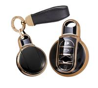TECART TPU Car Key Case Protective Key Fob Shell Cover fit for BMW mini F54 Clubman F55 hardtop F56 Hatchback F57 Cabrio Countryman Cooper S Cooper D Cooper SD 4 Buttons Car Key Shell Keyring Black A