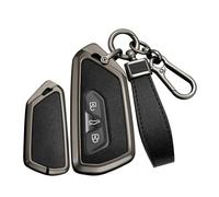 TECART Zinc Alloy Key Cover fit for VW Volkswagen Golf 8 MK8 GTI GTD ID.3 ID.4 Key Fob Case Protective fit for Seat Tarraco Ateca Cupra Formentor Leon Skoda Octavia Key Case 3 Buttons Black