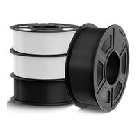 TECBEARS PETG Filament 1.75mm Bundle 4KG, High Strength & Toughness 3D Printer Filament, Good Layer Adhesion PETG, Dimensional Accuracy +/- 0.02mm, 4Pack, 1kg per Spool(2*Black+2*White)