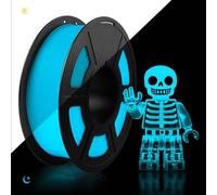 TECBEARS PETG Glow in The Dark Filament, Luminous PETG 3D Printer Filament 1.75mm, Fit Most 3D Printers, Dimensional Accuracy +/- 0.02 mm, 1kg Spool（2.2LBS）, Glow Blue