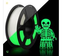 TECBEARS PETG Glow in The Dark Filament, Luminous PETG 3D Printer Filament 1.75mm, Fit Most 3D Printers, Dimensional Accuracy +/- 0.02 mm, 1kg Spool（2.2LBS）, White PETG, Glow Green