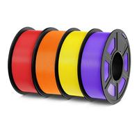 TECBEARS PLA 3D Printer Filament, Neatly Wound PLA Filament 1.75mm, Dimensional Accuracy +/- 0.02mm, Fits Most FDM Printers, Bundle 4KG Spool, Red+Orange+Yellow+Purple