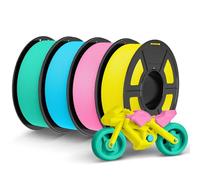 TECBEARS Rapid PETG Filament 1.75mm 4KG Bundle, 3D Printer Filament 50-600mm/s High Speed Printing, High Toughness Matte PETG 1KG Per Spool, Accuracy +/- 0.02mm, Yellow+Pink+Sky Blue+Mint Green