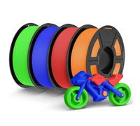 TECBEARS Rapid PETG Filament 1.75mm 4KG Bundle, 3D Printer Filament 50-600mm/s High Speed Printing, High Toughness Matte PETG 1KG Per Spool, Accuracy +/- 0.02mm, Blue+Red+Orange+Green
