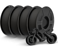 TECBEARS Rapid PETG Filament 1.75mm 4KG Bundle, 3D Printer Filament 50-600mm/s High Speed Printing, High Toughness Matte PETG 1KG Per Spool, Accuracy +/- 0.02mm, Black 4KG