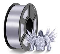 TECBEARS Silk PLA Filament 1.75mm 1KG, Shiny Silk 3D Printer PLA Filament, with Silky Smooth Surface, Dimensional Accuracy +/- 0.02mm, 1kg (2.2lbs) Spool, Silk PLA Silver