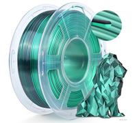 TECBEARS Silk PLA Filament 1.75mm, Dual Colors Coextrusion Silky 3D Printer Filament, Shiny Multicolor Change, Fit Most FDM 3D Printers, Accuracy +/- 0.02mm, 1KG Spool(2.2lbs), Black Green