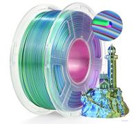 TECBEARS Silk PLA Filament 1.75mm, Tri-Colors Coextrusion Silky 3D Printer Filament, Shiny Multicolor Change, Fit Most FDM 3D Printers, Accuracy +/- 0.02mm, 1KG Spool(2.2lbs), Blue Green Purple
