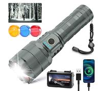 TECBOTT Rechargeable Flashlights 900000 High Lumens Super Bright LED Flashlight High Powered Tactical Flashlights Zoomable 5 Modes IPX6 Waterproof Handheld Flash Light for Camping Outdoor Emergencies