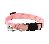 Teccyii Cat Coller Bell Kitten Cat Coller Safty Quick Breakaway Release 9 Diffrent Colours Adjustable With Star And Moon Pattern (Pink)